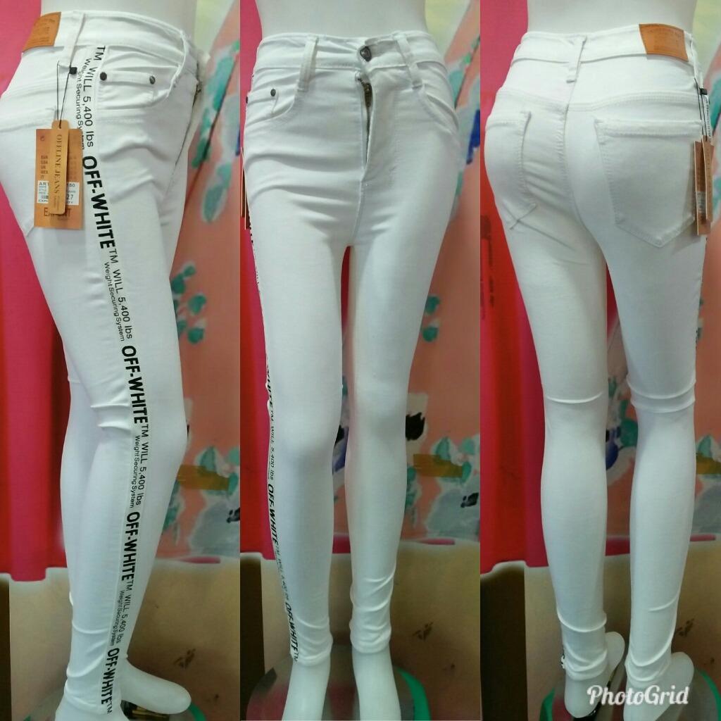 N COLLECTION Celana jeans wanita model terbaru/ list off-white  