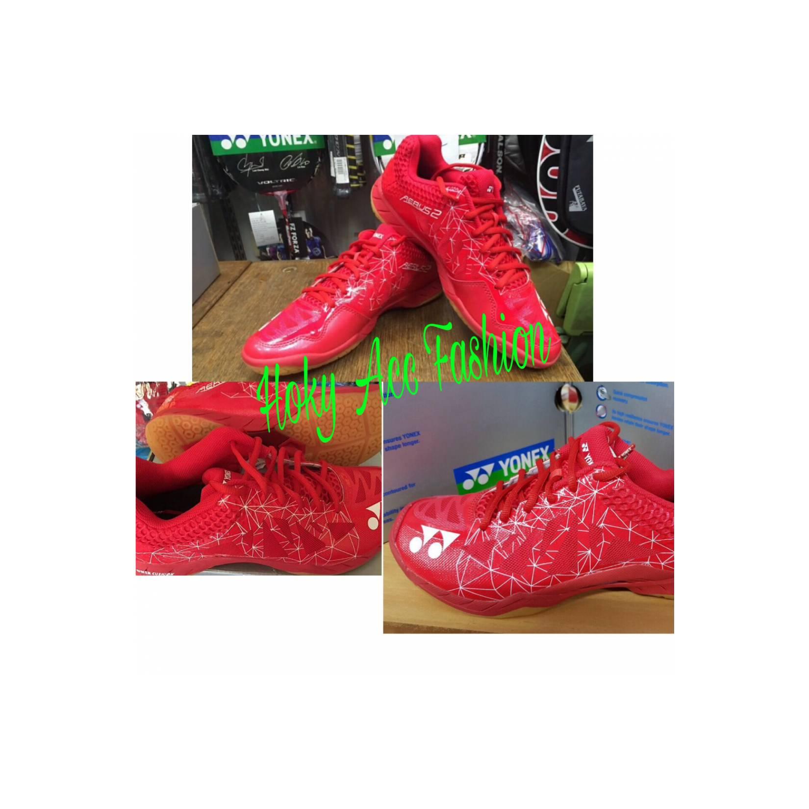 Sepatu Badminton Yonex AERUS 2 Red - Original