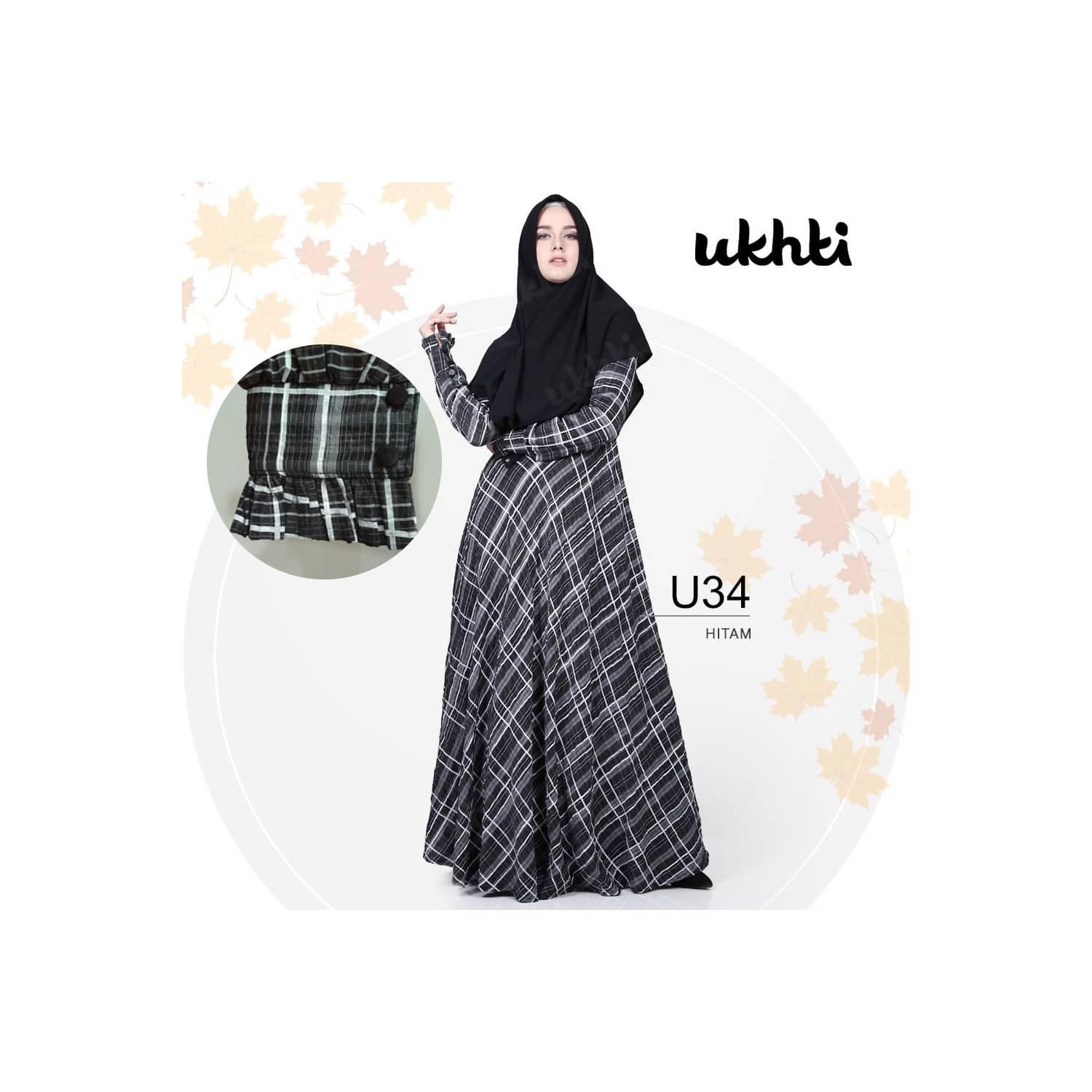 U34 UKHTI Gamis Bahan Sifon Silk