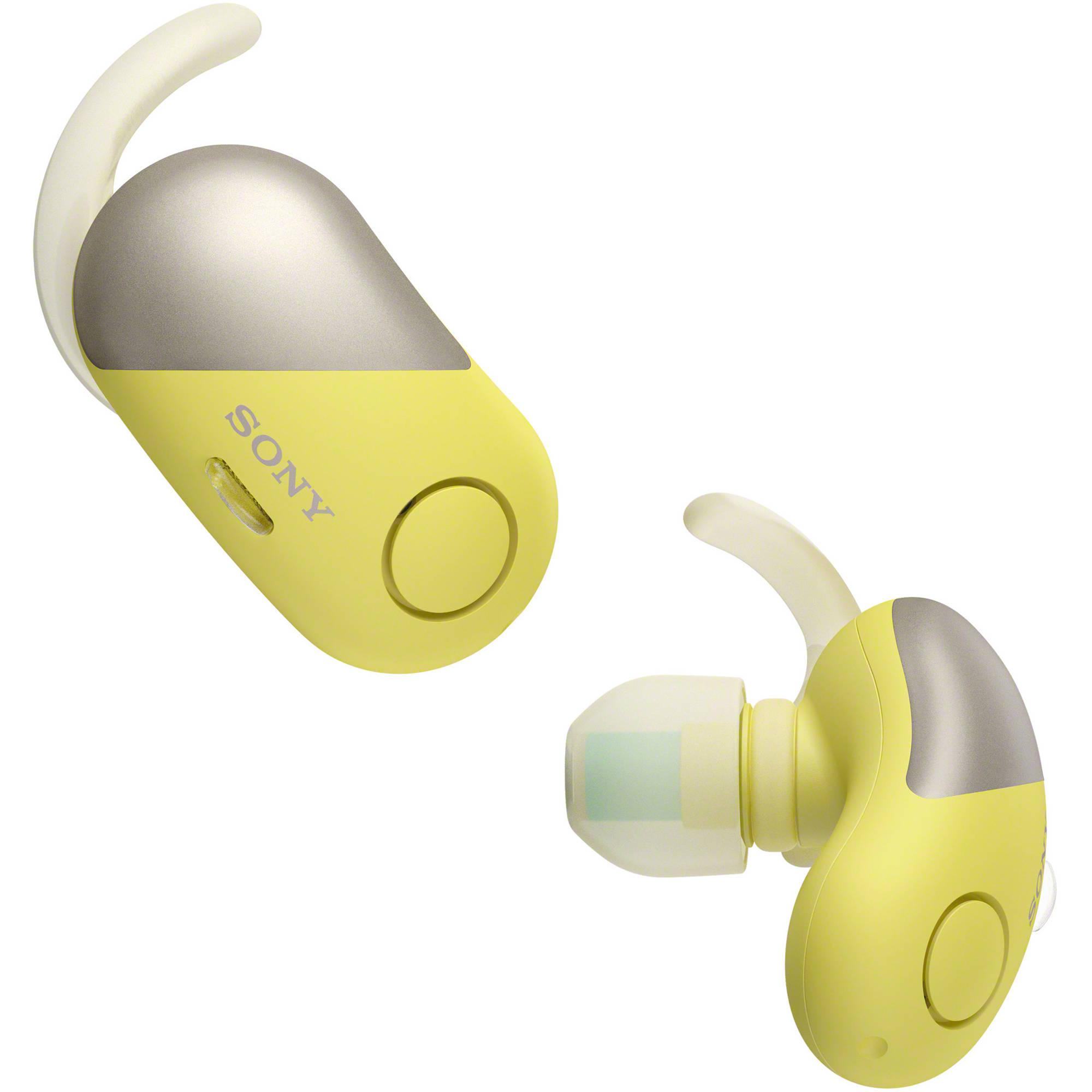 Sony Original WF-SP700N / WF SP700N / WFSP700N / SP700 Yellow Wireless Noise Canceling Sports In-Ear Headphones With Mic - headset warna Kuning garansi resmi 1 tahun Sony Indonesia