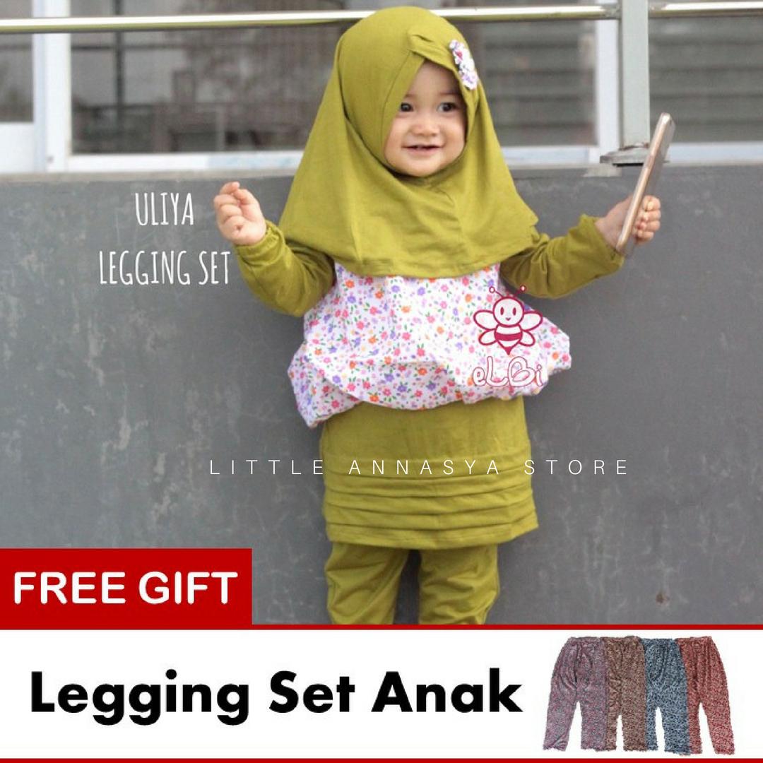 eLBi - Baju Muslim Anak Perempuan / Baju Muslim Balita Perempuan / Gamis Anak / Baju Muslim Anak / Baju Muslim Bayi Perempuan / Baju Pesta Anak Muslim / Uliya Series