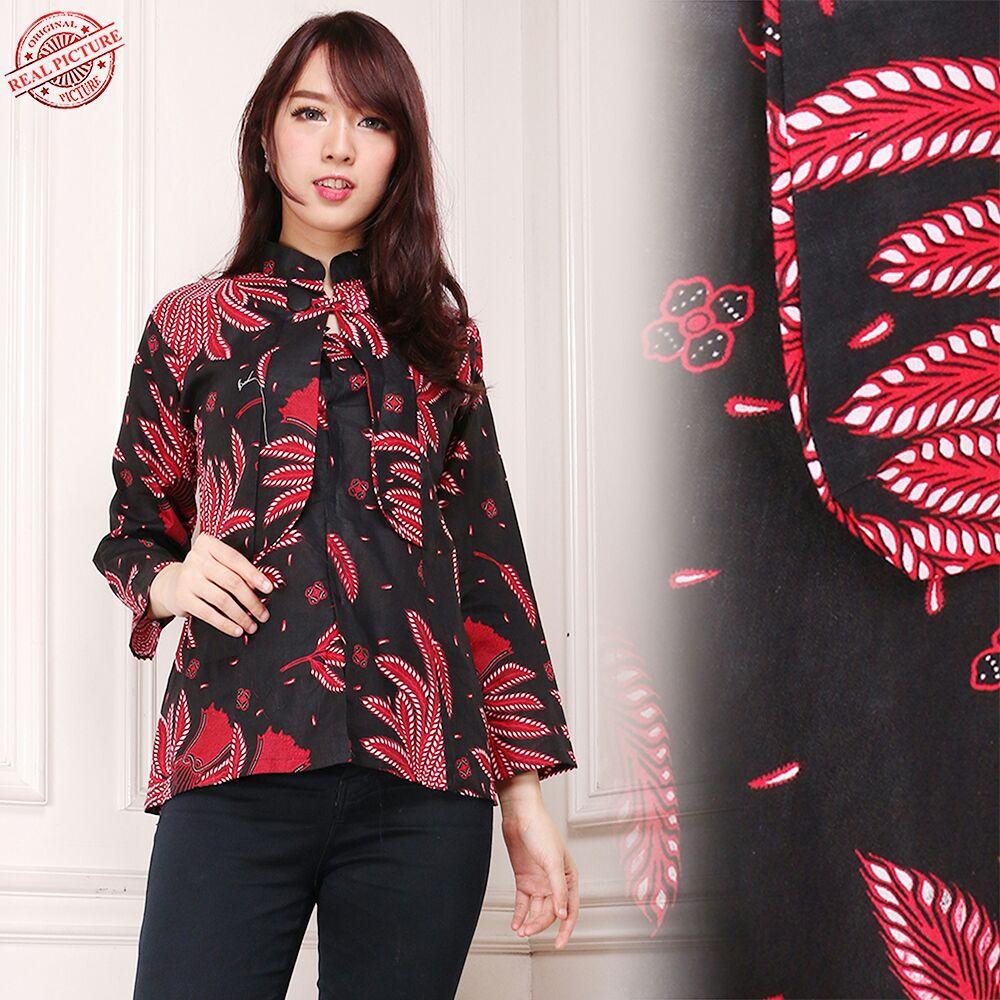 SB Collection Atasan Blouse Serina Kemeja Batik Lengan Panjang Wanita