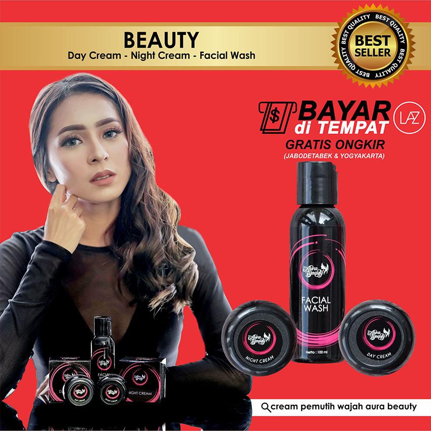 AURA BEAUTY WHITENING CREAM KRIM WAJAH KEMASAN 100 ml BERTEKSTUR LEMBUT WANGI SERTA NYAMAN DI WAJAH HARGA TERMURAH DAN TERLARIS NO.1 DI LAZADA