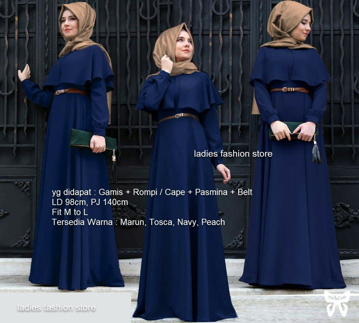 GAUN GAMIS PESTA MODERN / GRATIS PASMINA DAN BELT / GAMIS MAXI SYARI MUSLIMAH / GAMIS BAHAN MELAR / TERUSAN PAKAIAN MUSLIM / SETELAN SYARI / ATASAN GAMIS / DRESS GAMIS MURAH / GAUN PESTA / GAMIS MODEL BARU / DRESS MODERN SS (ARACL) NAVY PEACH TOSCA MARUN