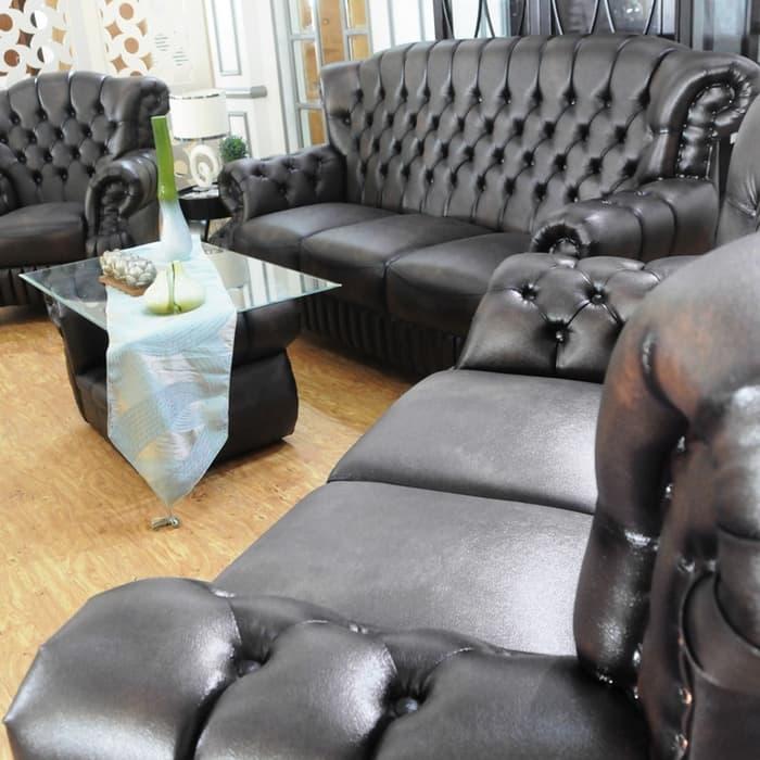 Sofa Set Minimalis Vendita Lombard Mini D630 + Meja - Classic Brown - Khusus Jabodetabek