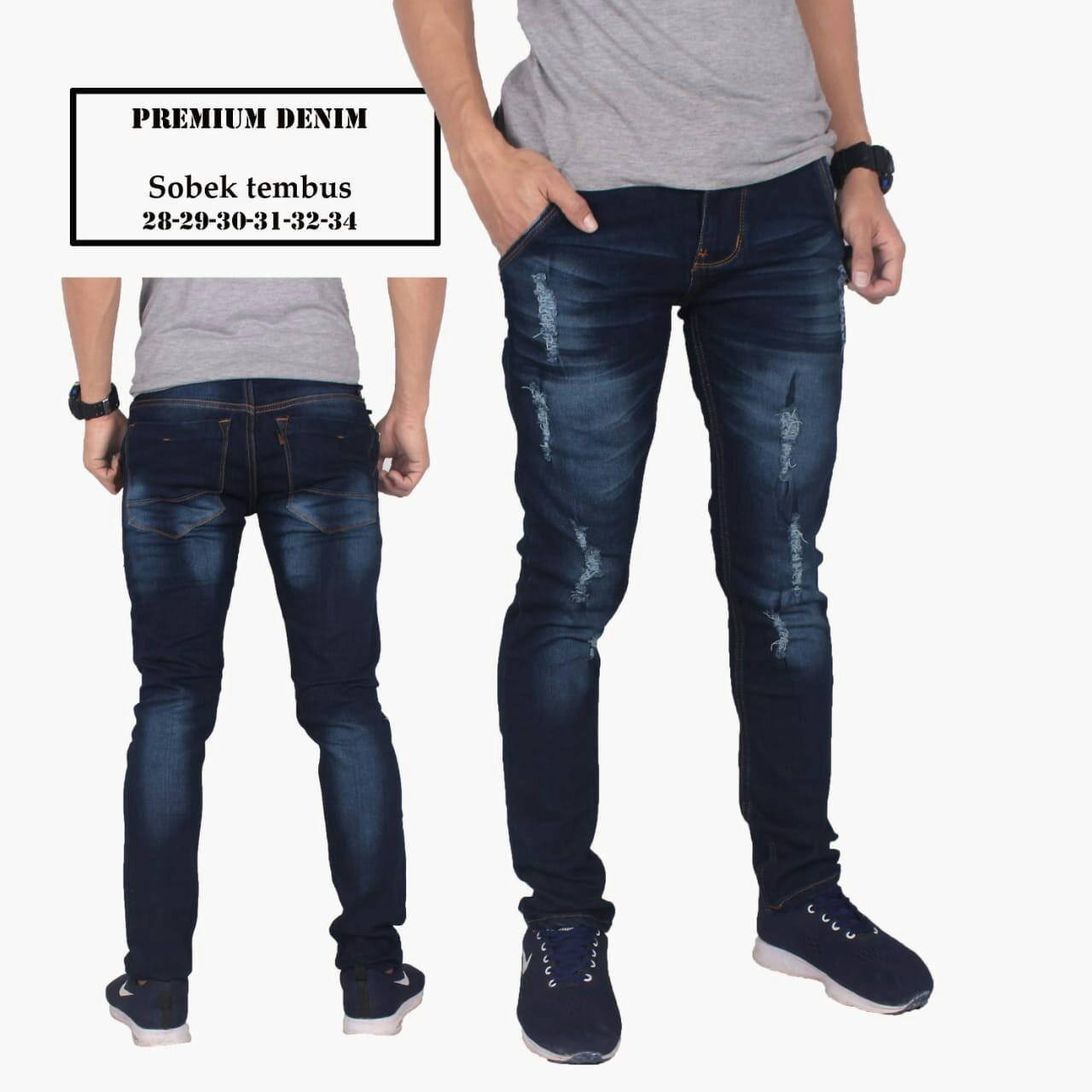 LT CELANA JEANS PANJANG PRIA - CELANA JEANS SKINNY SLIMFIT MOTIF SOBEK PREMIUM TERBARU AG022439