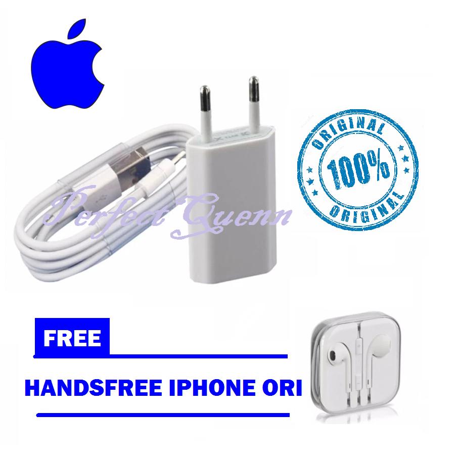 Apple Charger iPhone Original 5/5c/5s/6/6s/6+/6splus kabel data Original + Handsfree Iphone Original