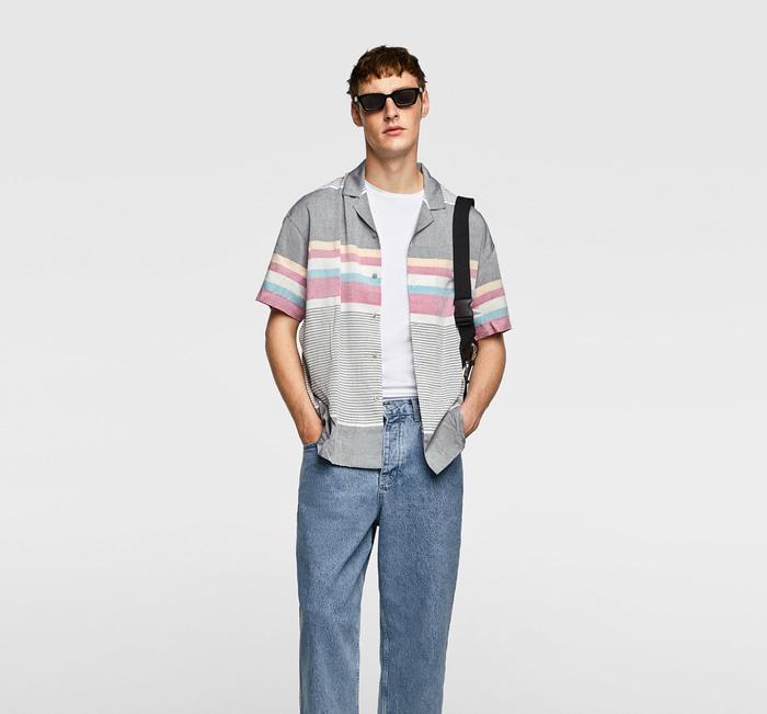 Kemeja Printed Pantai Zara Man Original Not Uniqlo Topman Mango Gap