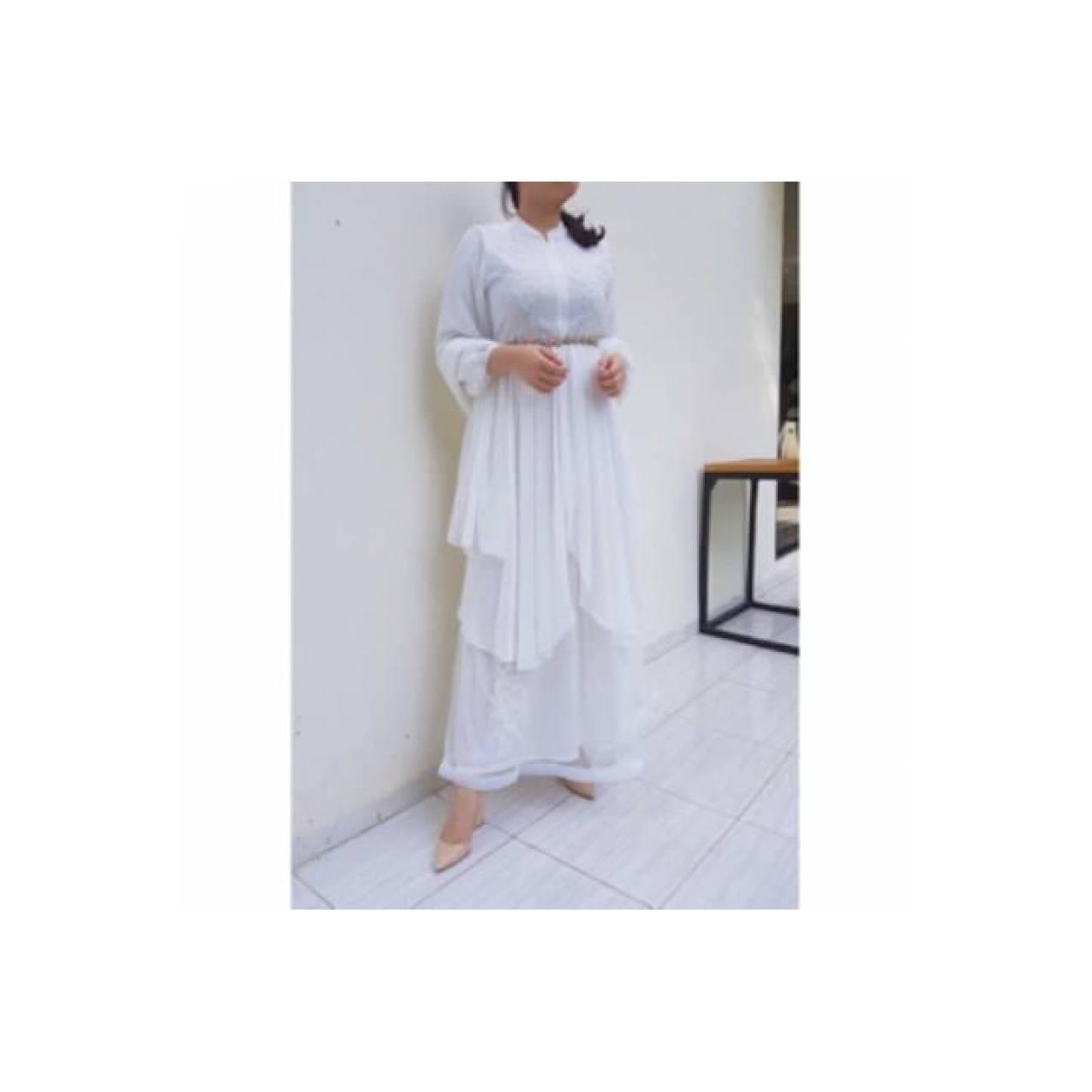 citra shop fashion Gamis muslim putih mewah cantik / gamis rubiah / ga