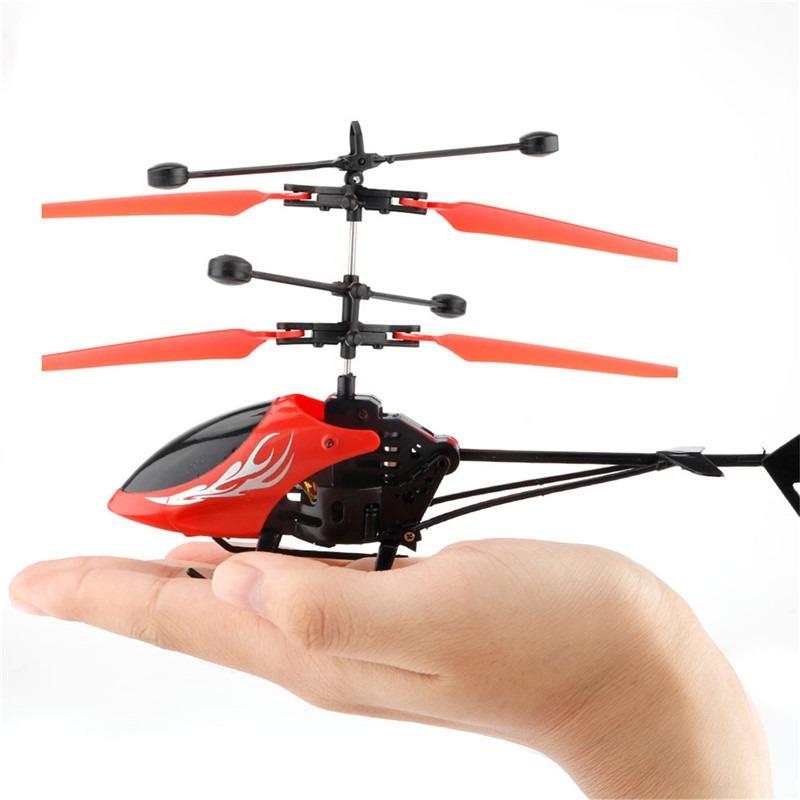 Helikopter Terbang Drone Mainan Anak Sensor Tangan - Merah