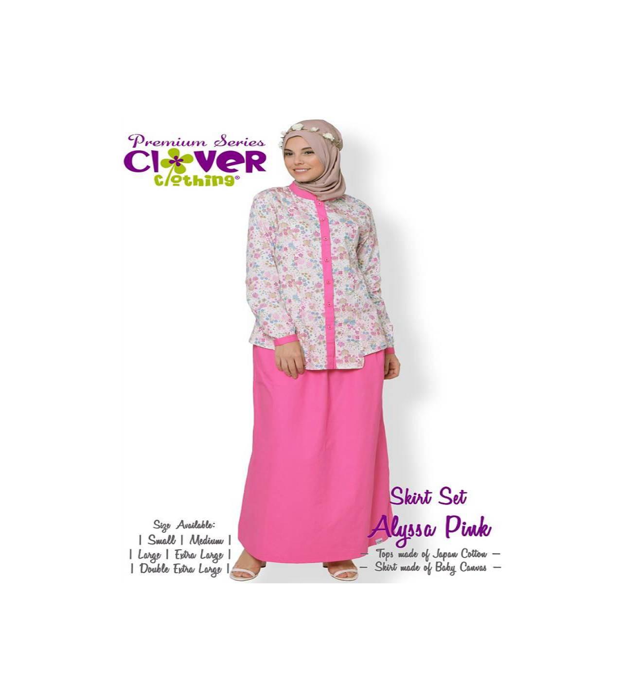 Baju Muslim Setelan Hijab Atasan Rok Remaja Dewasa Skirt Set Alyssa