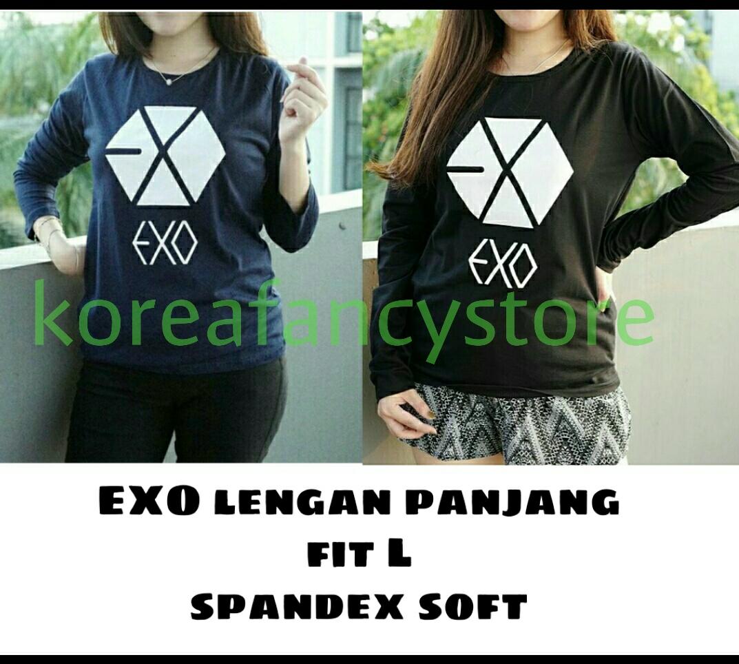 koreafancystore / exo lengan panjang / kaos lengan panjang wantia exo / tumblr tee lengan panjang / fashion hijab / fashion muslim / hijab style / muslimah style / hadiah wanita / kado pacar cewe