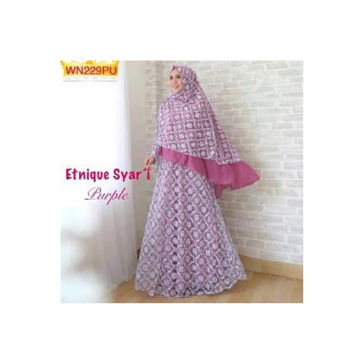 abaya gamis syari etnik purple. baju muslim big size xx PROMO
