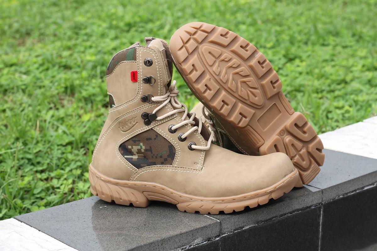!PROMO SEPATU BOOT SAFETY ARBOO BROWN LORENG UJUNG BESI