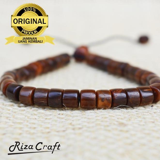 Gelang Tasbih Kayu Kokka Kaukah Fuqaha Kotak Coklat Asli Turki 33 Butir. Bersertifikat
