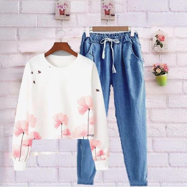 DAMAI FASHION JAKARTA - baju setelan CROP wanita JULIA FLOW - konveksi murah tanah abang
