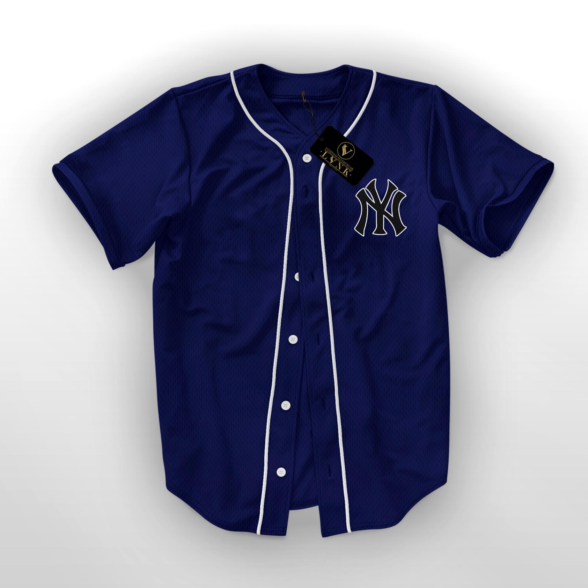LVNK - Jersey Baseball / Baju Baseball / Baju Hiphop NY Navy
