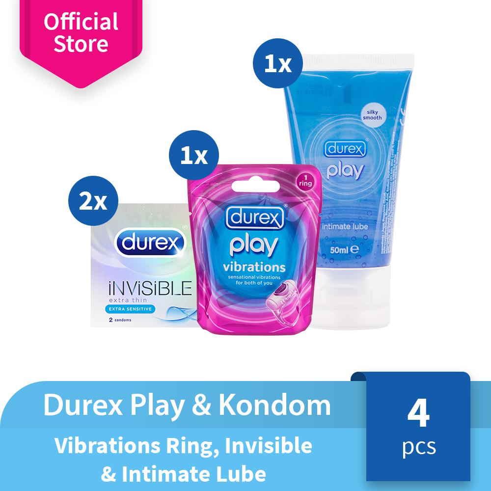 Durex Kondom Invisible (2 box) + Lube 50 mL + Vibration Ring
