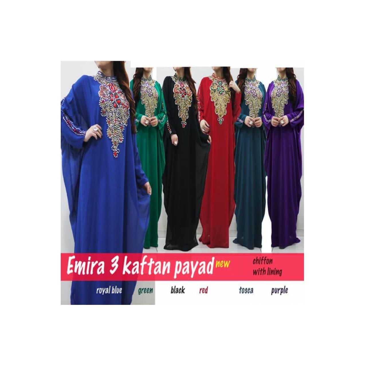 BAJU Kaftan TERBARU Emira payet chiffon kaftan motek model kupu2