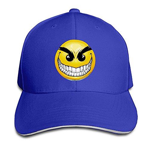 Sports Sandwich Bill Cap Evil Smiley Face Snicker Baseball Hat