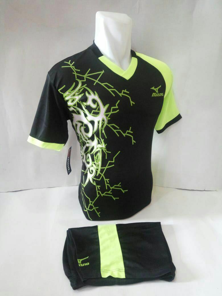 Baju Kaos Olahraga Jersey Bola Setelan Futsal Volly Mz 04 Hitam Hijau