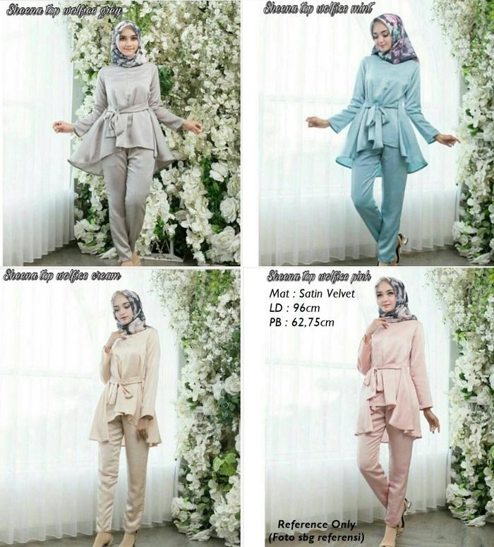 Sheena Top Velvet / Atasan Wanita / Blouse Wanita / Baju Wanita / Baju Wanita Murah / Baju Wanita Kekinian / Best Seller