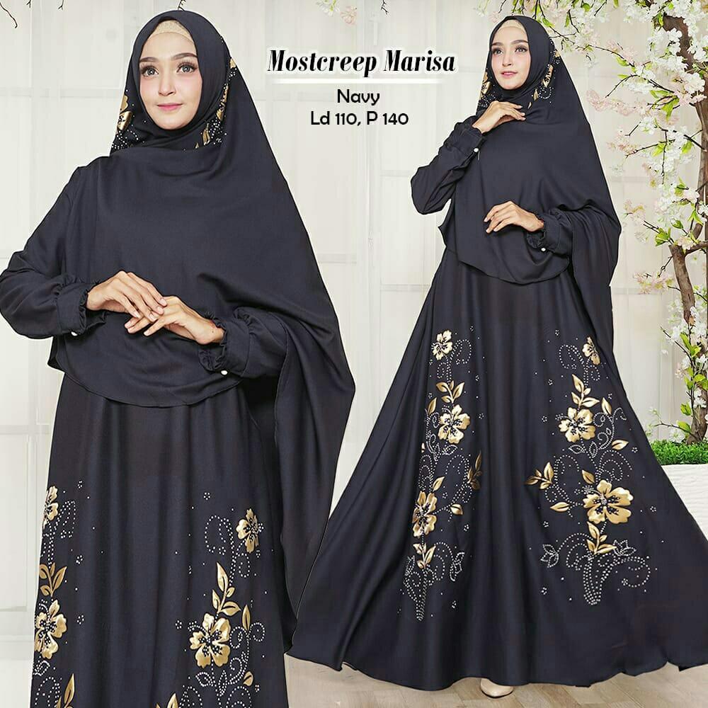 flowren baju gamis syar i marisa muslimah shantik, dress hijab mislimah, atasan muslimah, jersey muslimah