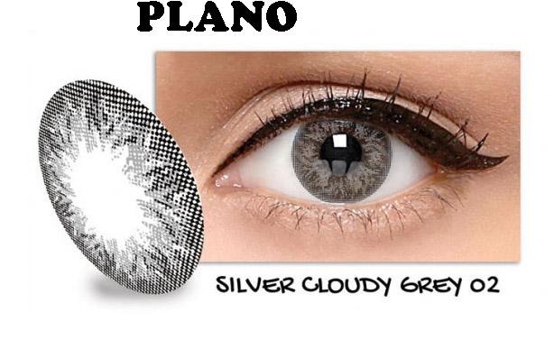 Exoticon Softlens by X2 ICE SILVER CLOUDY GREY 02 / NO 2- Normal Plano