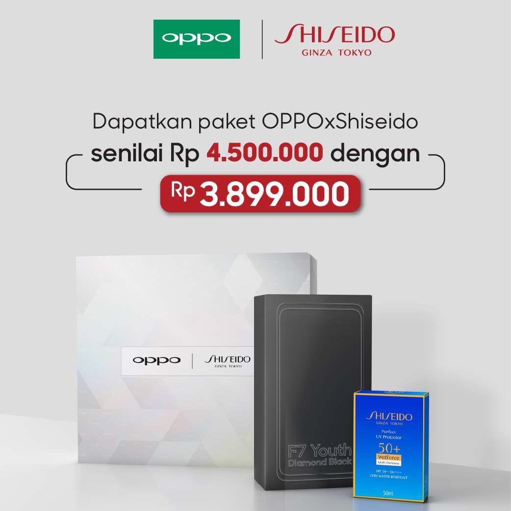 [Limited] OPPO x Shiseido - OPPO F7 Youth Smartphone Special Package AI Beauty Technology 2.0 4GB/64GB Black - (Cicilan TANPA Kartu Kredit, Cicilan 0%)