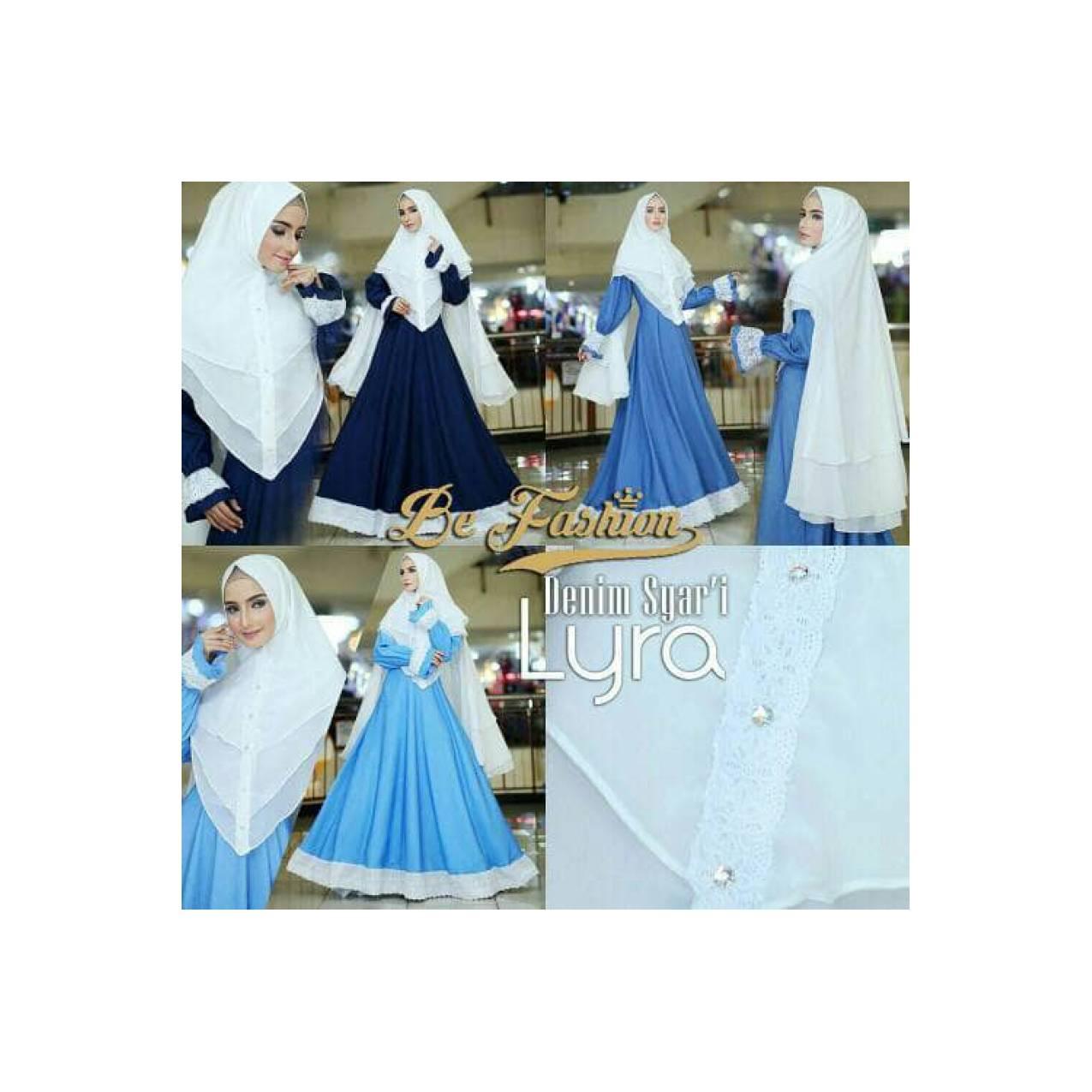Gamis Wanita LYRA DENIM SYAR'I Busana Muslim By Be Fashion