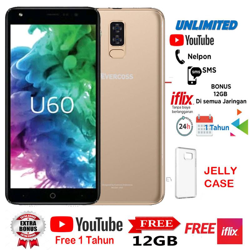 Evercoss U60 Dual Camera 4G LTE - Ram 1GB/8GB + Gratis Silicon Case & Perdana 12GB Evercoss U60 Dual Camera 4G LTE - Ram 1GB/8GB + Gratis Silicon Case & Perdana 12GB