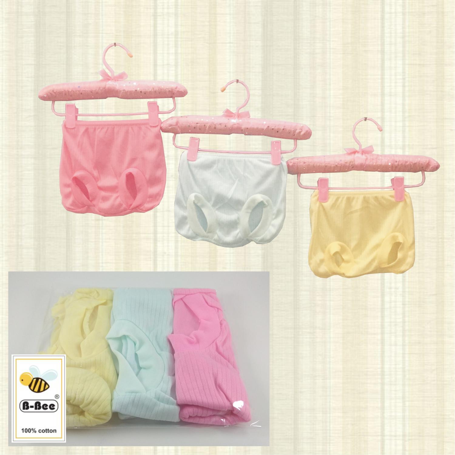 Celana Pendek Pop Anak Bayi Baby New Born Polos Salur Warna Katun B-BEE isi 3 pcs