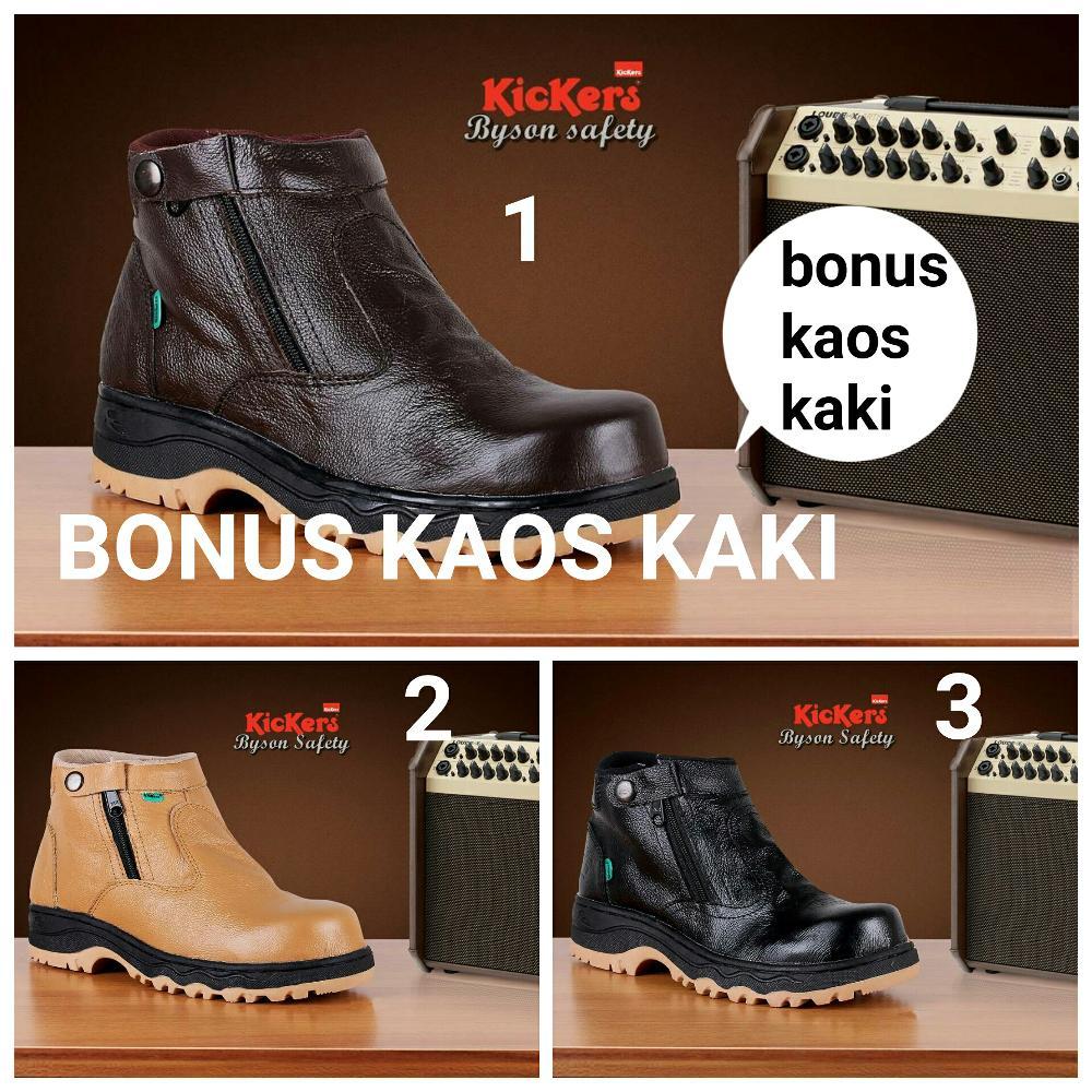 Jual sepatu casual boot pria kickers byson safety Fashion