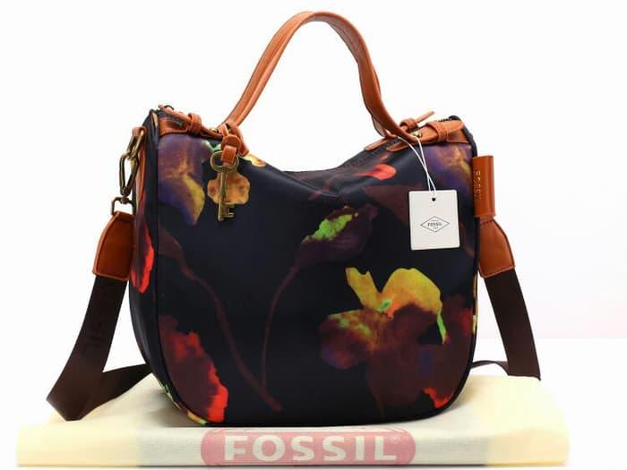 Tas Fossil Chesna Alda Nylon Flower HITAM Semi Premium 387 - Fashion Wanita - Tas Slempang dan Ransel Terbaik - Tas Branded Terbaru - Tas Bahu Kece - Aksesoris wanita Keren - Tas Wanita Terlaris Dan Murah - Aksesoris Wanita Terlaris