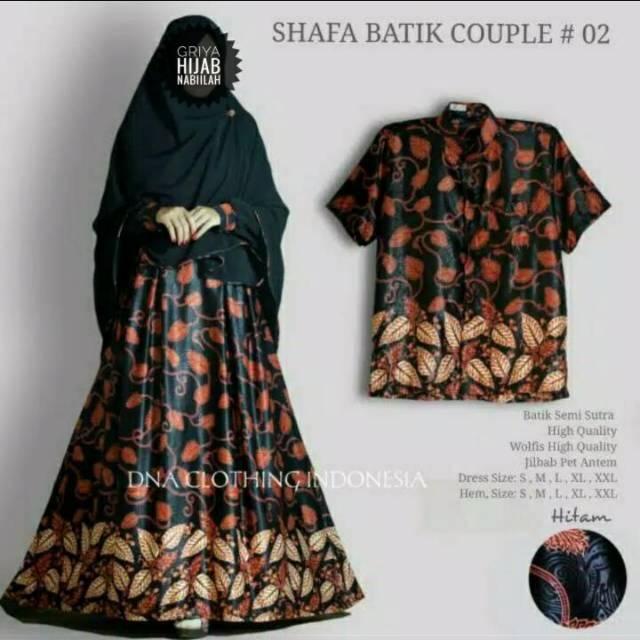 (TERBARU) Gamis Syari Batik Couple Shafa Batik Ori DNA (koko pendek xxl)