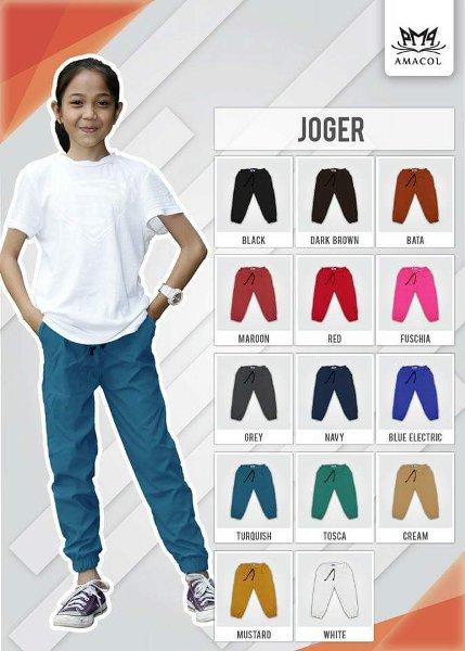 celana anak joger cewek cowok Amacol navy L & xl