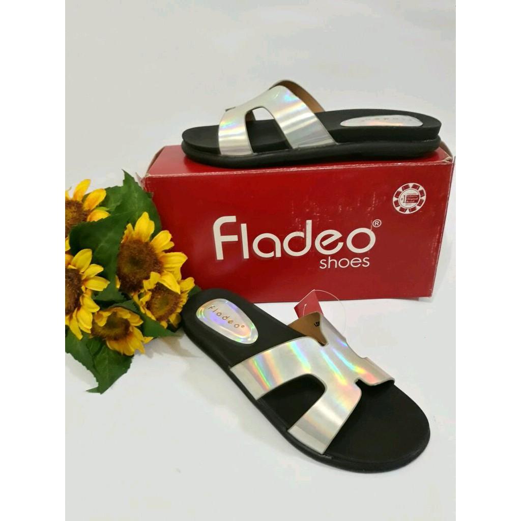 Sandal Fladeo Hitam Silver Murah Ori Matahari
