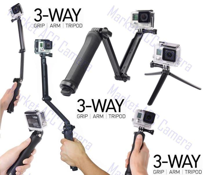 3 WAY GRIP|ARM|TRIPOD FOR GOPRO HERO, BPRO, SJCAM, XIAOMI-YI CAMERA TERLARIS