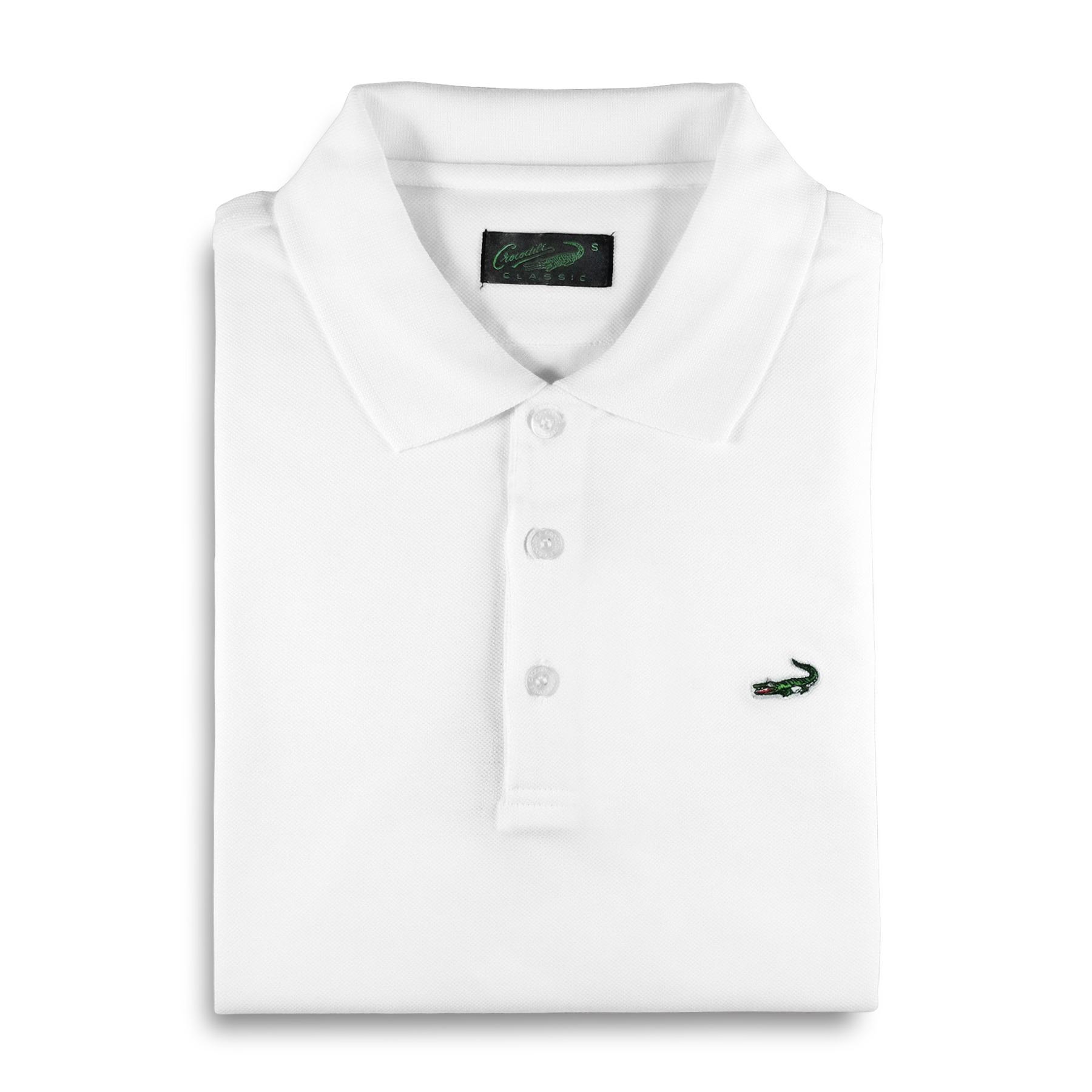 CLAS White - Baju Pria Crocodile Men Polo Shirt - Bahan Katun 100% Cotton