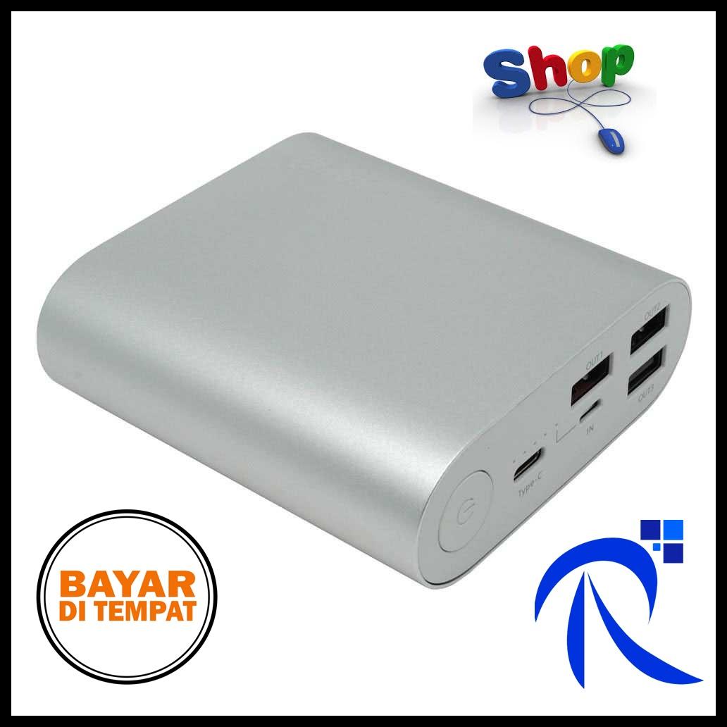 Hame H14D Power Bank QC 3.0 15000mAh - Silver / Perak Powerbank PB Pengisi Daya Baterai Battery Batre Smartphone Handphone Tablet Ringan Simple Unik Berkualitas ORIGINAL FREE ONGKIR