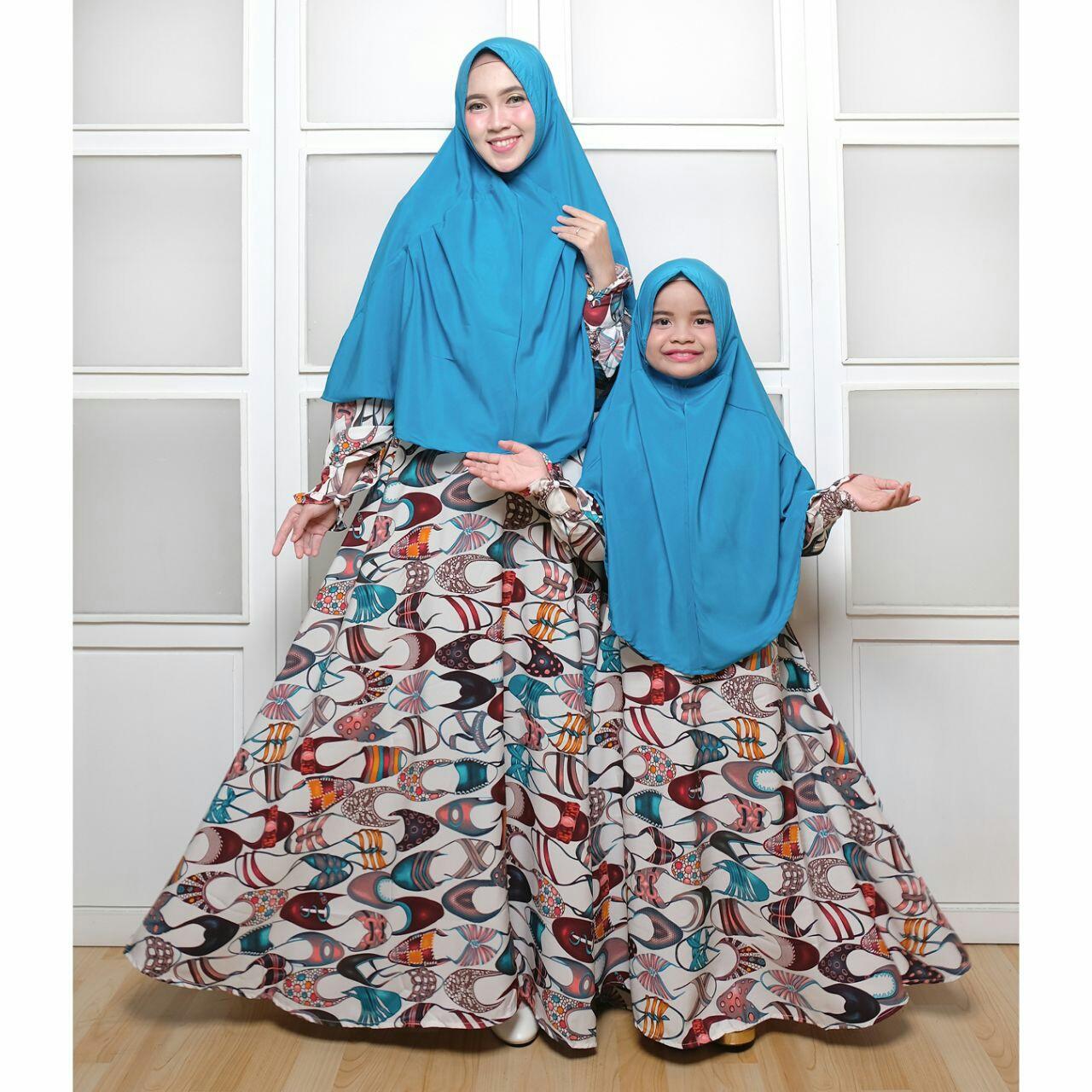 Elia Baju Couple Gamis Ibu Dan Anak Aisyah Ada Khimarnya Terbaru Best Seller