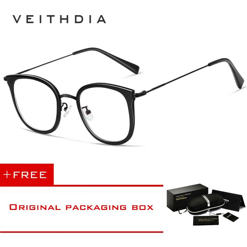Veithdia Unisex Fashion Wanita Bingkai Kacamata Bingkai Kacamata Pria Lensa Transparan Antik Kacamata Optik Bingkai Kacamata 1232