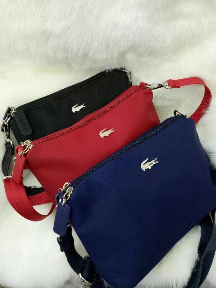 Tas Tas Selempang Branded Wanita Cantik Berkelas lacoste sling 2ruang parasut