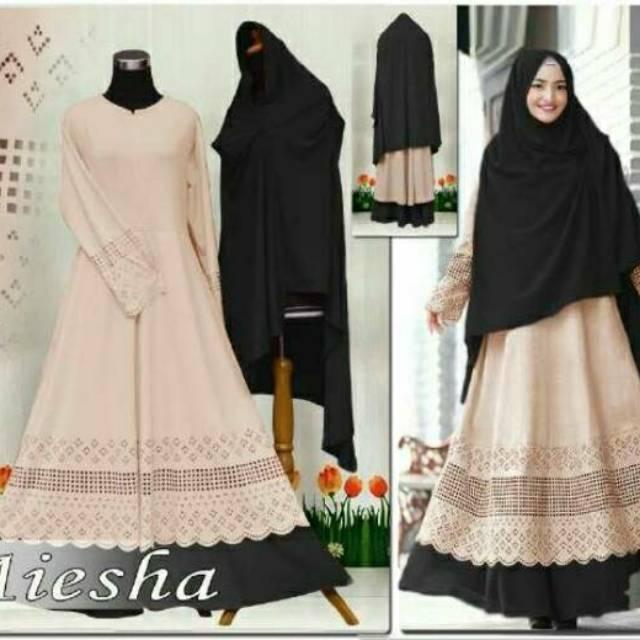 (TERBARU) ORI EPROJECT GAMIS BERGO PESTA AIESHA SYARI 3 WARNA BAJU HIJABERS MUSLIM MURAH (HITAM-MOCCA)