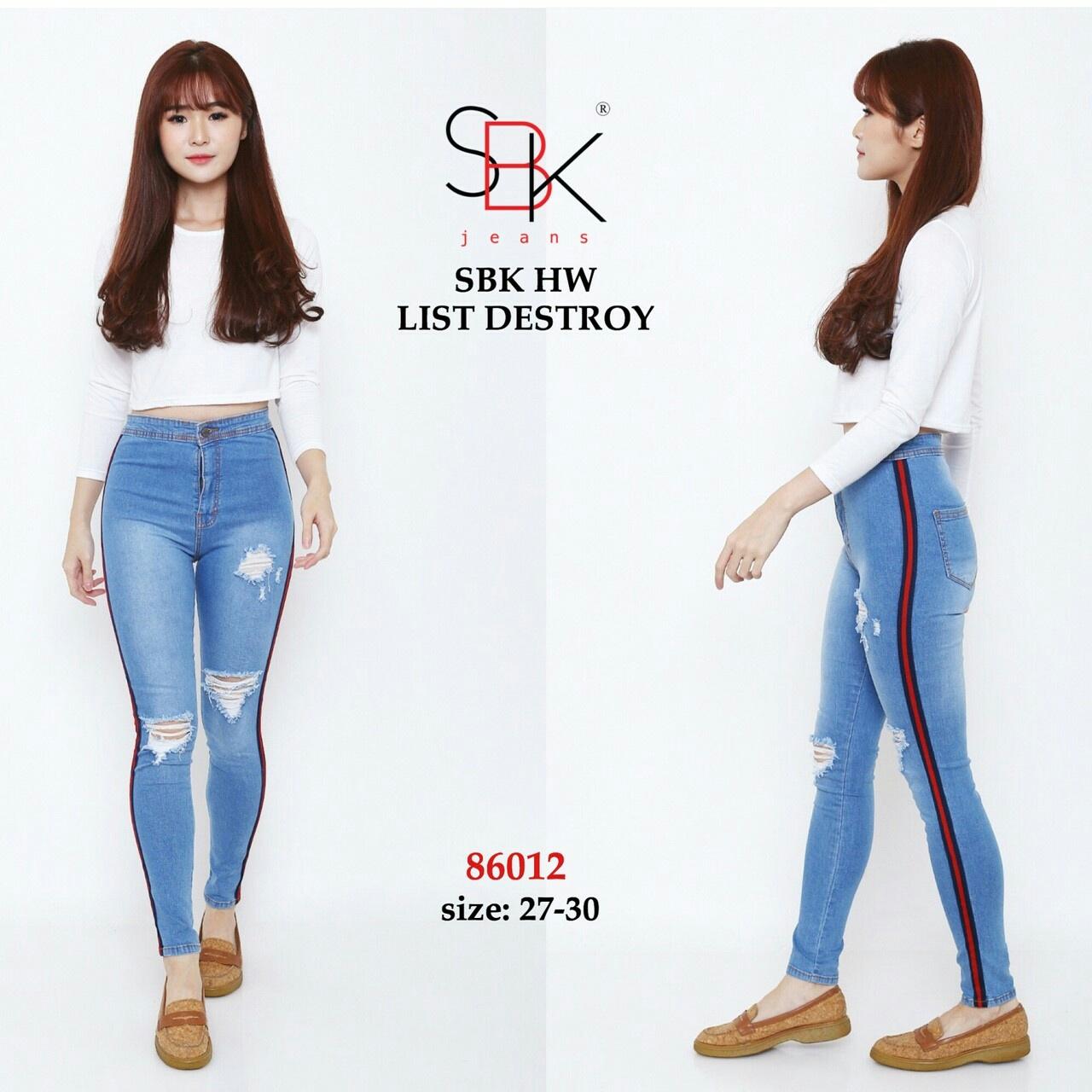 AmorShop Legging List Destroy /Celana Panjang Wanita /Legging /Jeans Sobek