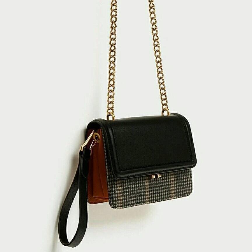 ZARA Houdstooth Crossbody Original