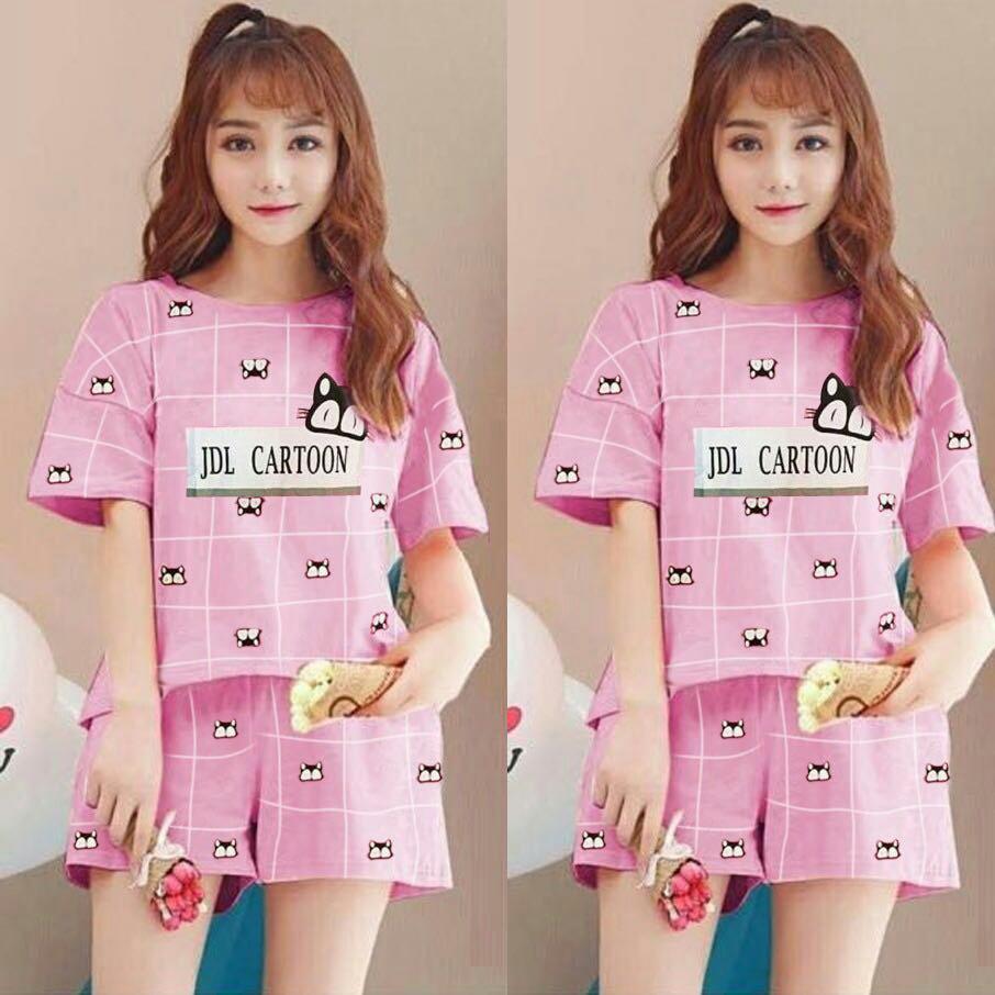 J&C Setelan JDL Cartoon / Piyama Babyterri / Setelan Baju Tidur / Setelan Piyama / Piyama Babyterry / Piyama Wanita / Baju Tidur / Baju Piyama / Piyama Korea / Baju Santai / Baju Tidur Pendek / Piyama Pendek