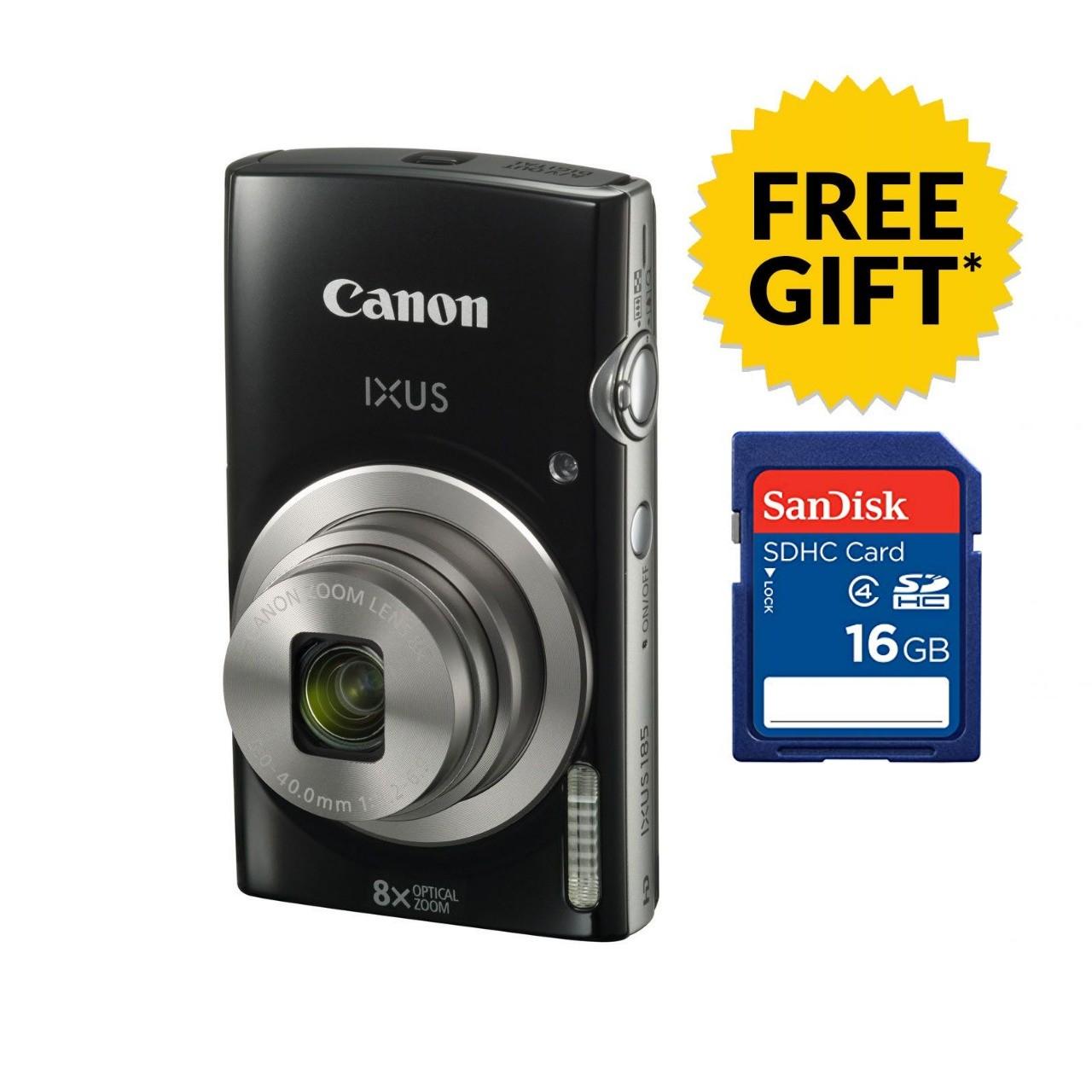 PROMO Kamera / Camera Pocket Digital Canon IXUS 185 GARANSI RESMI 1 TAHUN FREE Memory SDHC