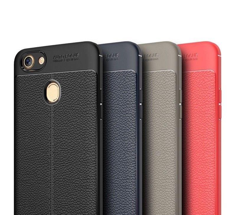 Autofocus Case For Oppo F7 Back Cover Luxury Silicone Leather Look TPU SOFT