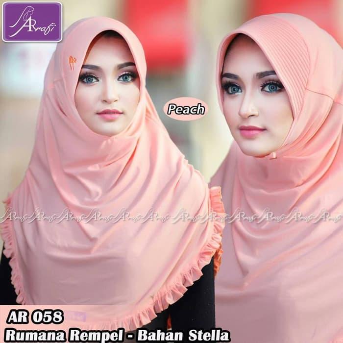 PROMO Jilbab instan Arrafi Rumana Rempel AR58 (warna Peach)/ Hijab/Kerudung TERBARU